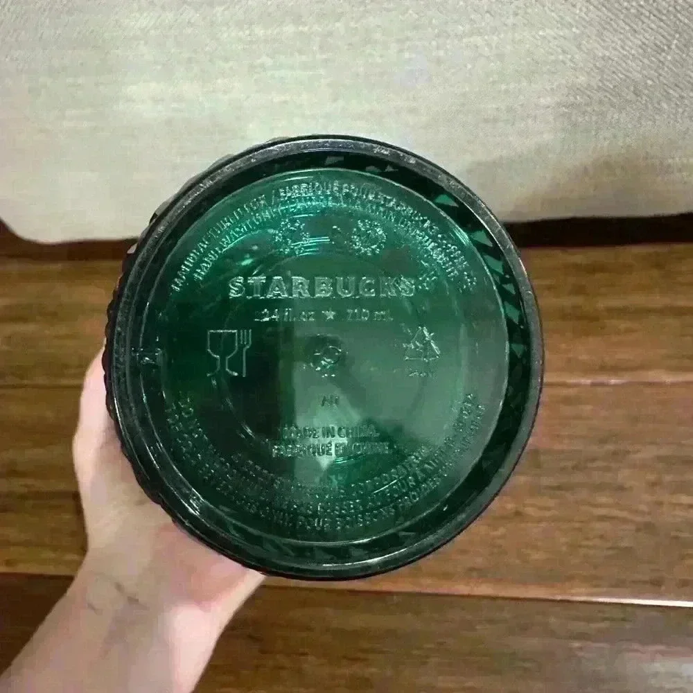 Starbucks Emerald Green Jeweled Gridded Tumbler venti size (24 oz)